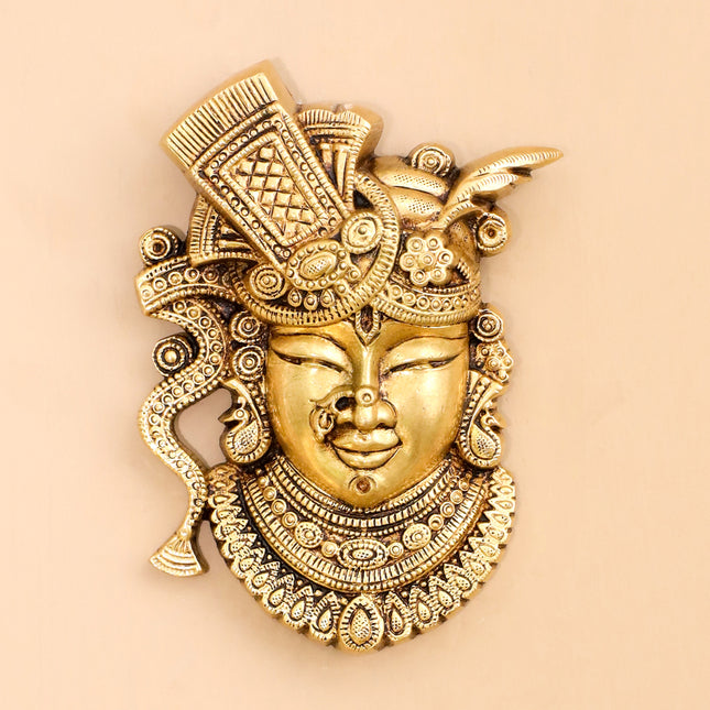 Brass Shreenath Ji Wall Hanging (6.3 Inch)