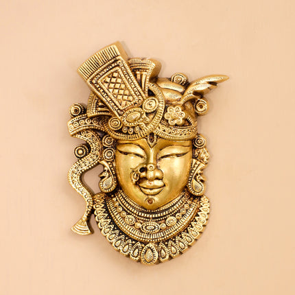 Brass Shreenath Ji Wall Hanging (6.3 Inch)