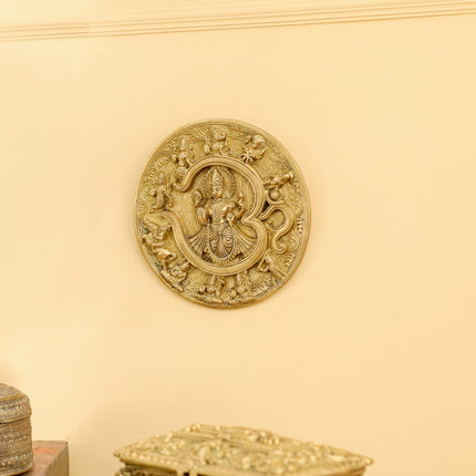 Brass Vishnu Om Dashavatara Wall Hanging Plate (7.8 Inch)