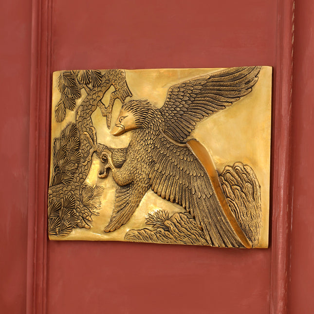 Brass Eagle Wall Hanging Plate (11.4 Inch)