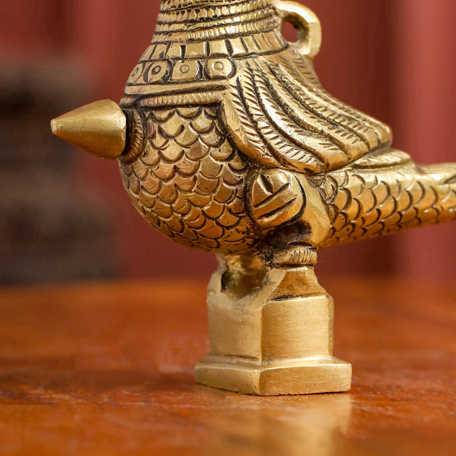 Brass Parrot Surmedani (4.5 Inch)