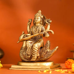 Brass Saraswati Idol