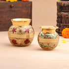 Brass Hand Painted Pooja Kalash with Floral Design (3 Inch)