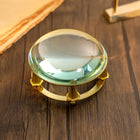 Brass Magnifying Glass Dome Paperweight - Vintage (3 Inch)