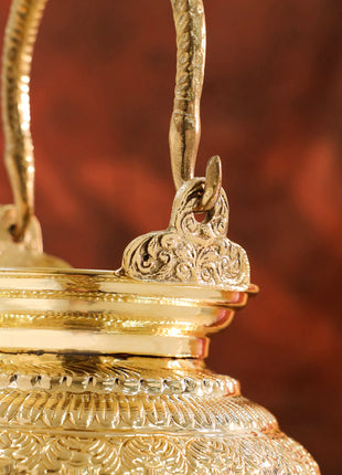 Brass Hanging Jal Dhara with Carved Om & Mantra Design