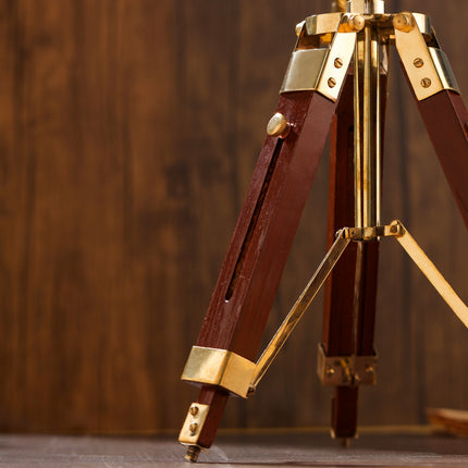 Brass Telescope with Wooden Tripod Stand (12 Inch)