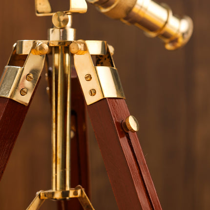 Brass Telescope with Wooden Tripod Stand (12 Inch)