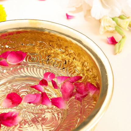 Brass Urli Bowl with Elephant Legs