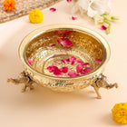 Brass Urli Bowl with Elephant Legs
