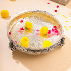 Brass Silver Plated Peacock Urli Bowl With Floral Design
