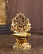 Brass Gaja Lakshmi Diya (3.7 Inch)