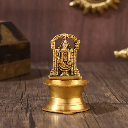 Brass Balaji Diya – Divine Craftsmanship for Your Sacred Space (4 Inch)