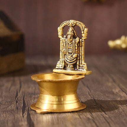 Brass Balaji Diya – Divine Craftsmanship for Your Sacred Space (4 Inch)