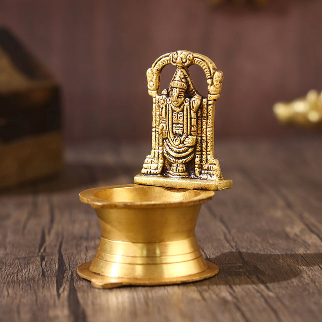 Brass Balaji Diya – Divine Craftsmanship for Your Sacred Space (4 Inch)