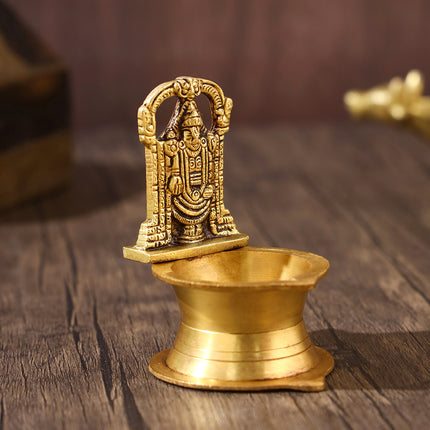 Brass Balaji Diya – Divine Craftsmanship for Your Sacred Space (4 Inch)