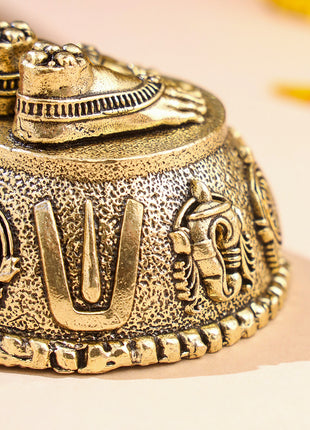 Brass Charan Paduka with Velvet Box – Divine Footprints of Lord Vishnu