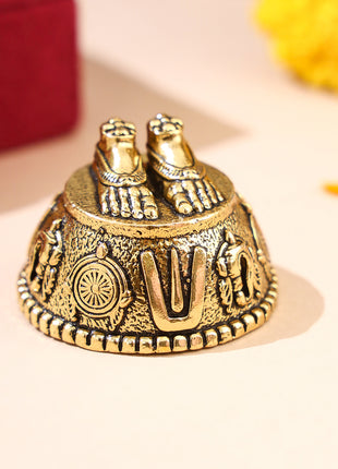 Brass Charan Paduka with Velvet Box – Divine Footprints of Lord Vishnu