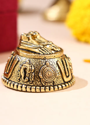 Brass Charan Paduka with Velvet Box – Divine Footprints of Lord Vishnu