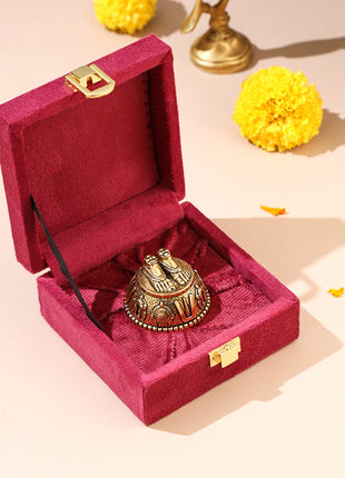 Brass Charan Paduka with Velvet Box – Divine Footprints of Lord Vishnu
