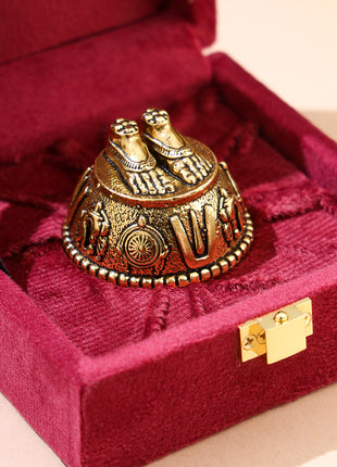 Brass Charan Paduka with Velvet Box – Divine Footprints of Lord Vishnu