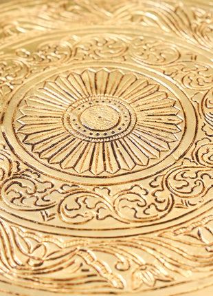 Brass Superfine Chowki With Peacock Pillars (5.5 INCH)