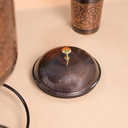 Copper Premium Water Dispenser with Glass & Stand (12.5 Inch)