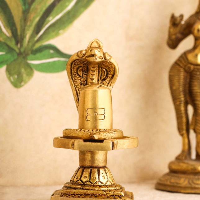 Brass Superfine Shivling/Shivlingam Idol (3.5 INCH)