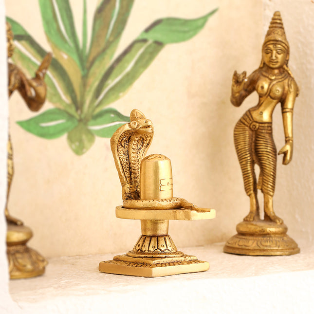 Brass Superfine Shivling/Shivlingam Idol (3.5 INCH)