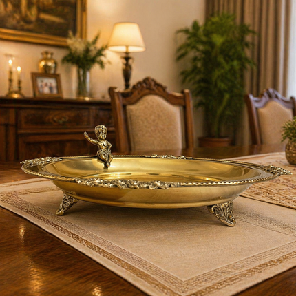 Brass Round Serving Tray / Plate (11.5 Inch)