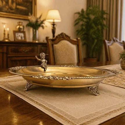 Brass Round Serving Tray / Plate (11.5 Inch)