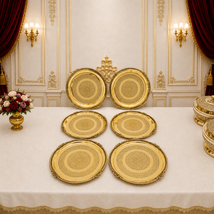 Brass Luxury Dinner Serving 51 Piece Set