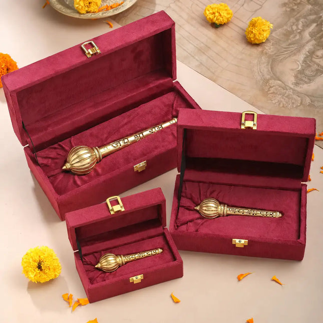 Brass Handcrafted Hanuman Mace/Gada (3 Sizes)