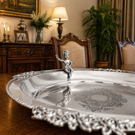 Brass Round Serving Tray / Plate (11.5 Inch)