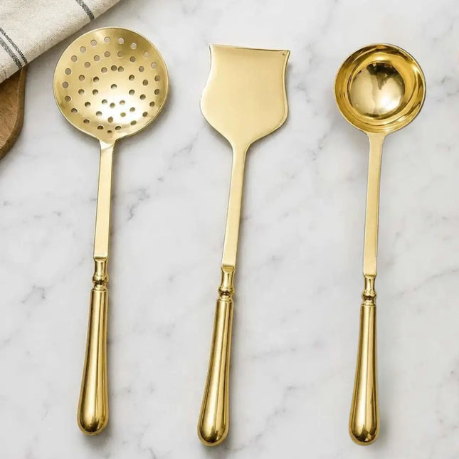 Brass Cooking Kitchen Ladles set (13.5 Inch)