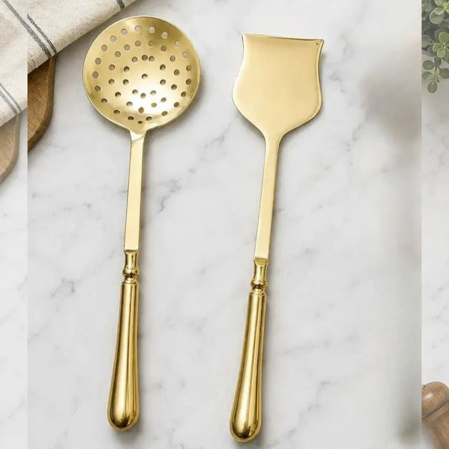 Brass Cooking Kitchen Ladles set (13.5 Inch)