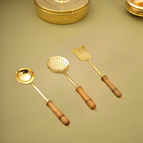 Set Of 3 Pieces (Solid Ladle + Skimmer + Palta)