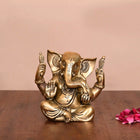 Brass Appu Ganesha With Big Ears Sitting Idol (4.5 Inch)
