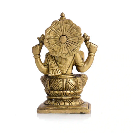 Brass Sitting Goddess Lakshmi Idol (4.5 Inch)