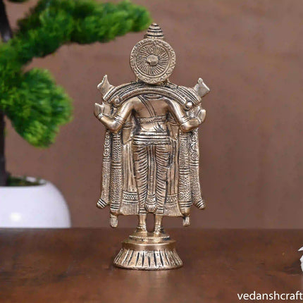 Brass Tirupati Balaji/Venkateshwar Idol (6 Inch)