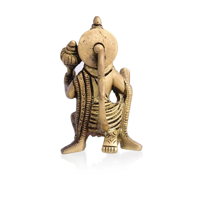 Brass Blessing Sitting Hanuman Idol (3.2 Inch)