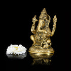 Brass Blessing Sitting Ganesha Idol (6 Inch)