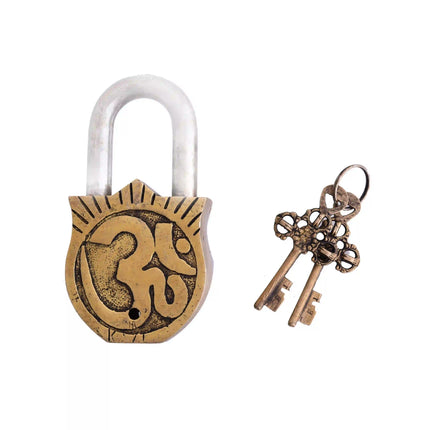 Brass Saraswati Door Lock With Two Keys (4.5 Inch)