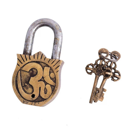 Brass Hanuman Door Lock With Three Brass Keys (4.5 Inch)