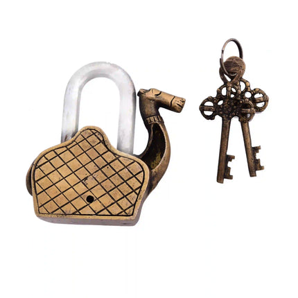 Brass Camel Door Lock With Two Keys (4.2 Inch)