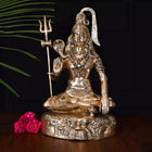 Brass Sitting Lord Shiva Idol (18.5 Inch)