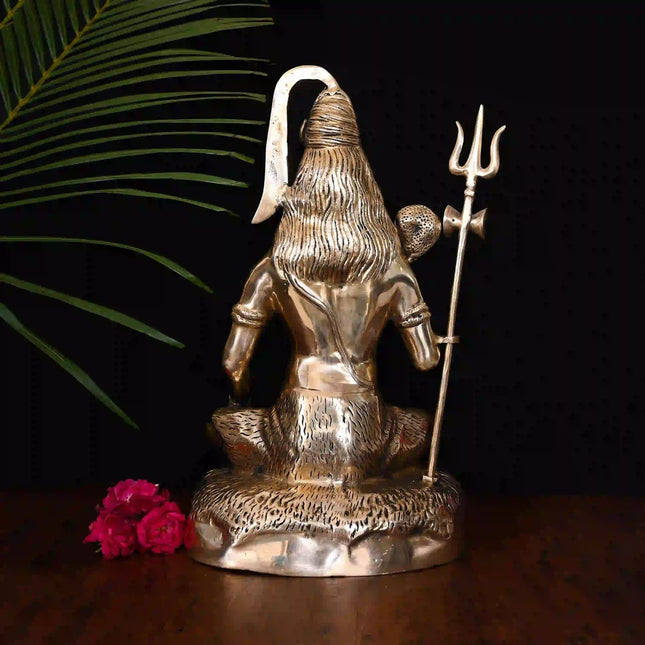 Brass Sitting Lord Shiva Idol (18.5 Inch)