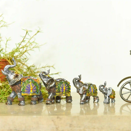 Polyresin Grey Elephant Family Set