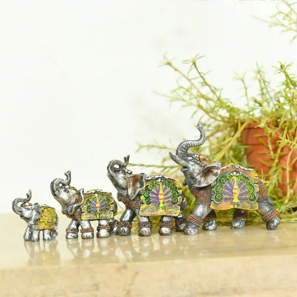 Polyresin Grey Elephant Family Set
