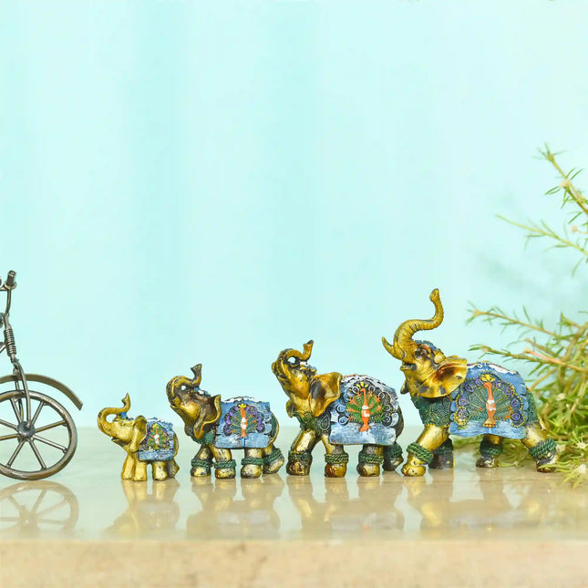 Polyresin Grey Elephant Family Set