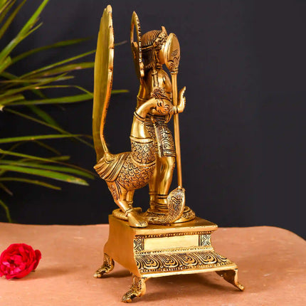 Brass Superfine Standing Lord Murugan/Kartikeya Idol Superfine (12 Inch)